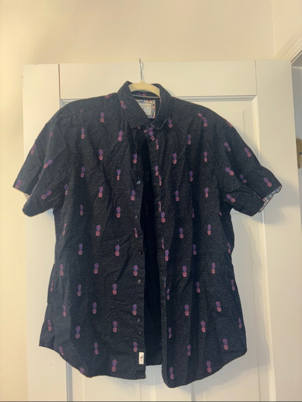 Casual Pineapple Print Short-Sleeve Shirt